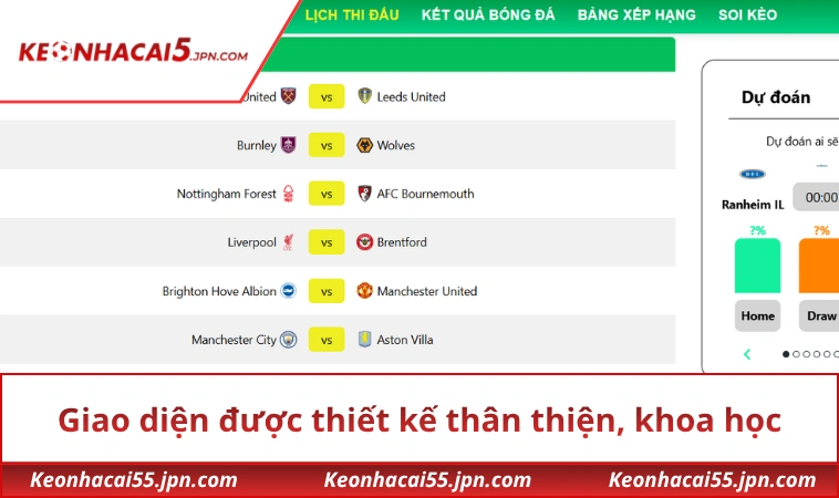 Giao diện được thiết kế thân thiện, với tính khoa học