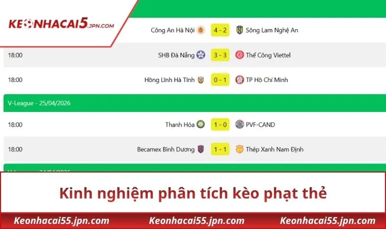 Kinh nghiệm phân tích kèo phạt thẻ