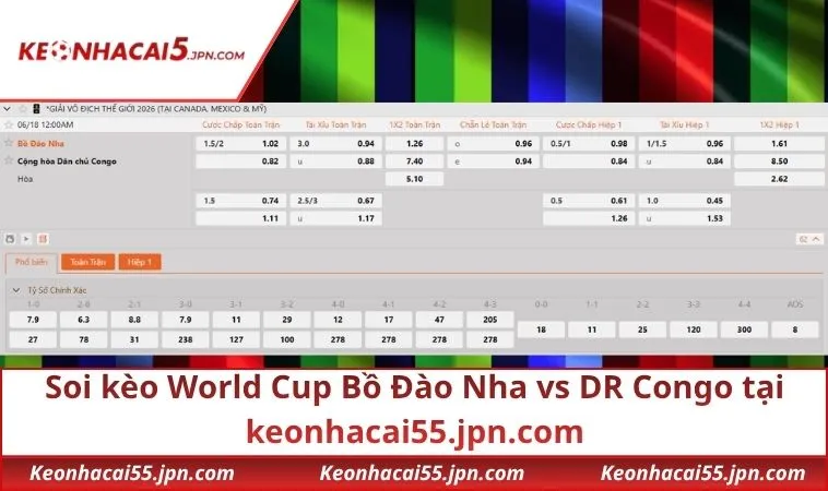 Soi kèo World Cup Bồ Đào Nha vs DR Congo tại keonhacai55.jpn.com
