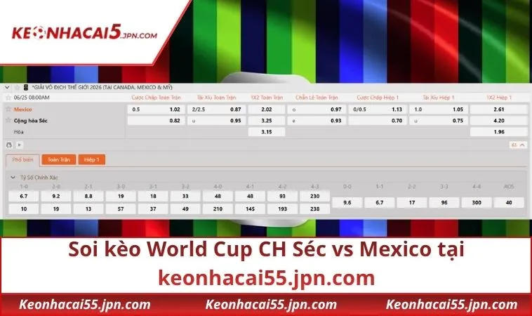 Soi kèo World Cup CH Séc vs Mexico tại keonhacai55.jpn.com