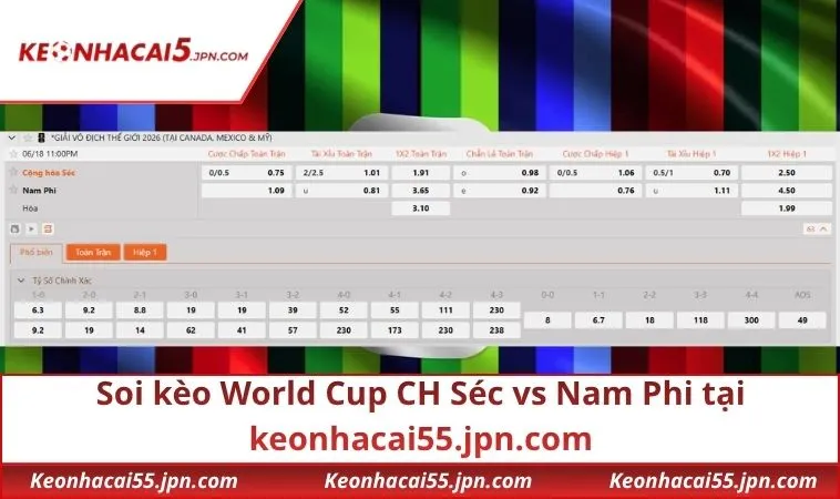 Soi kèo World Cup CH Séc vs Nam Phi tại keonhacai55.jpn.com