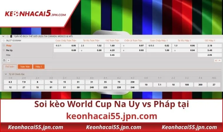 Soi kèo World Cup Na Uy vs Pháp tại keonhacai55.jpn.com