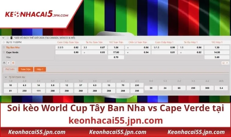 Soi kèo World Cup Tây Ban Nha vs Cape Verde tại keonhacai55.jpn.com