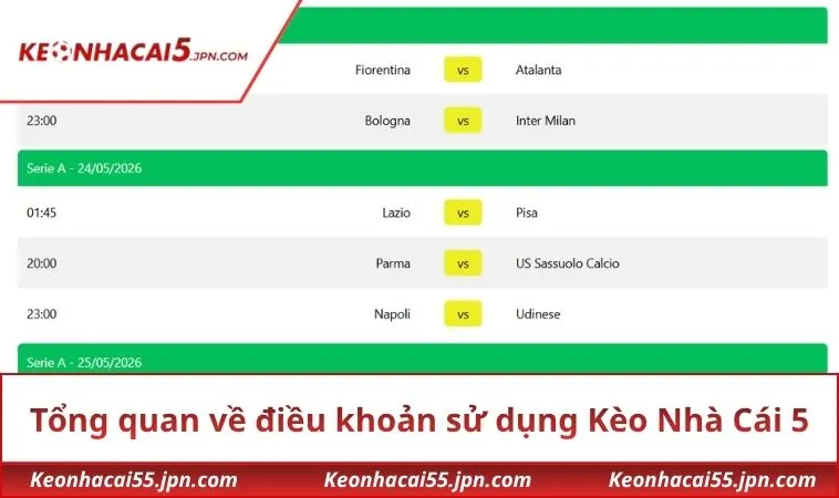 Tổng quan về điều khoản sử dụng Kèo Nhà Cái 5